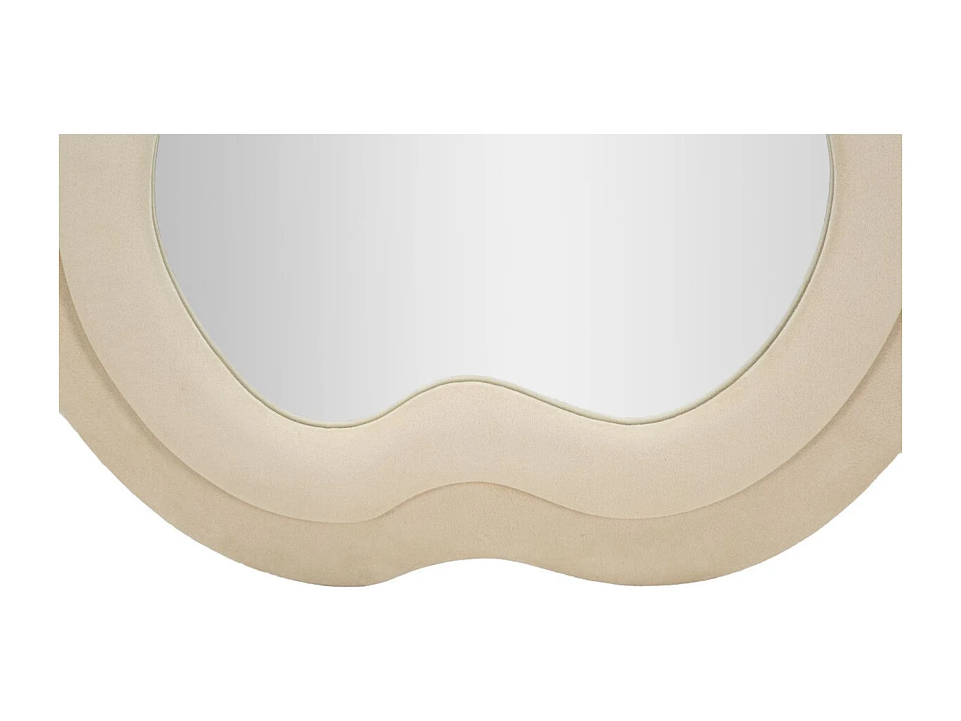 Miroir Mural en Velours "Wavy" 160cm Crème