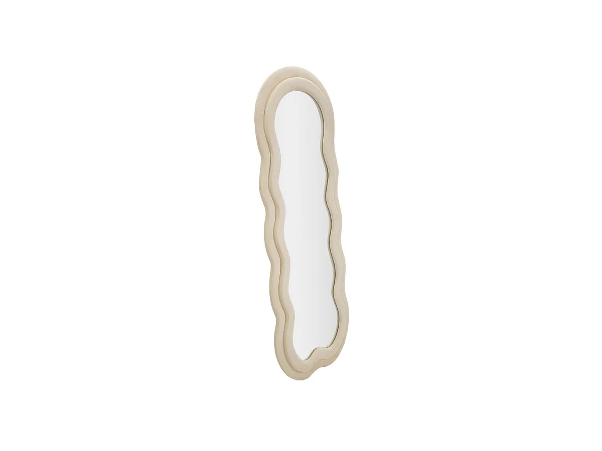 Miroir Mural en Velours "Wavy" 160cm Crème