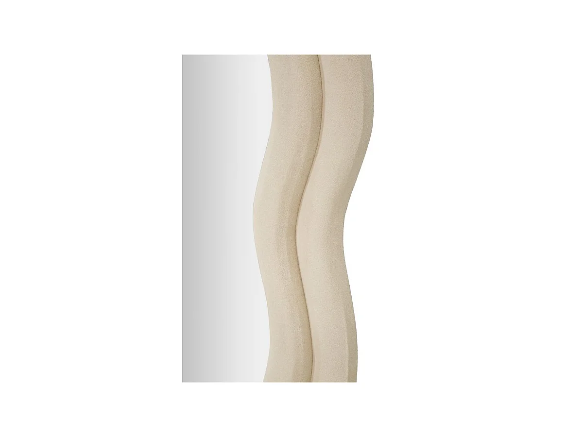 Miroir Mural en Velours "Wavy" 160cm Crème