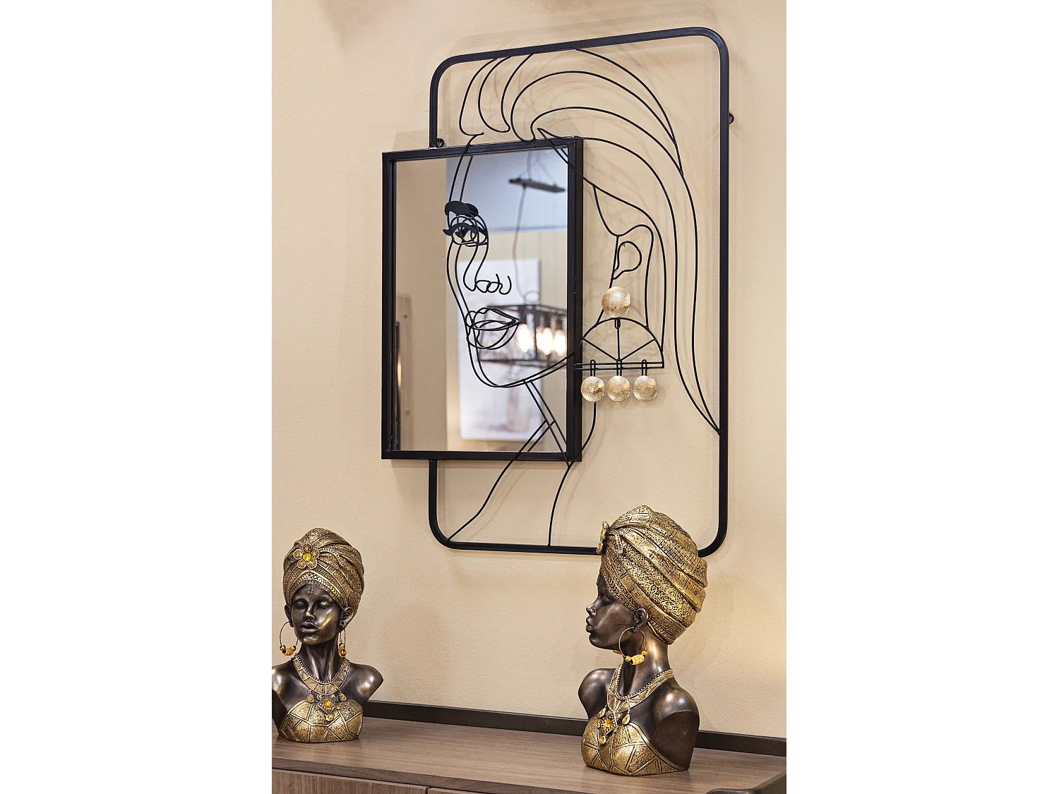 Miroir Mural Design "Éleanor" 85cm Noir