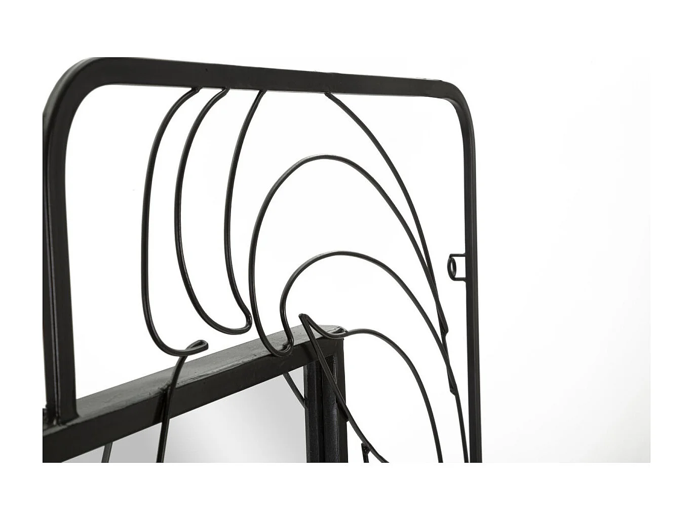 Ronde zwarte metalen wandspiegel voor meisjes, 64,8 x 3,8 x 85 cm