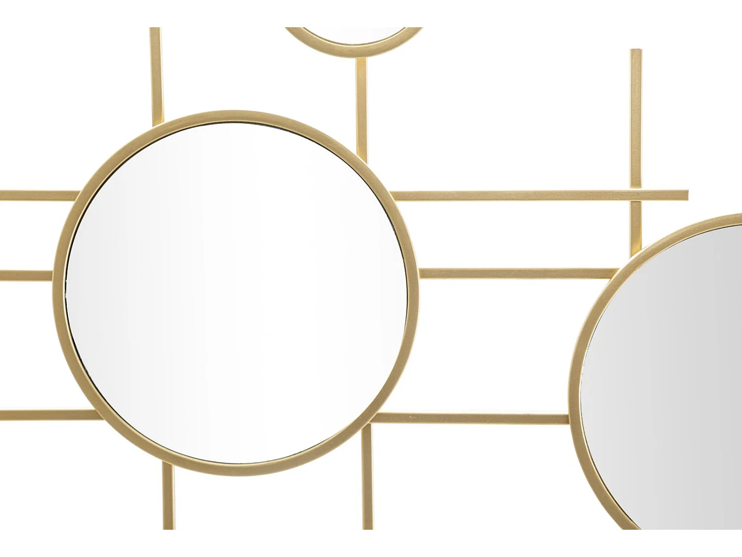 Miroir Mural Composition Déco "Gloxy" 117cm Or