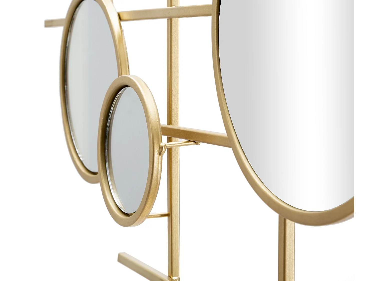 Miroir Mural Composition Déco "Gloxy" 117cm Or