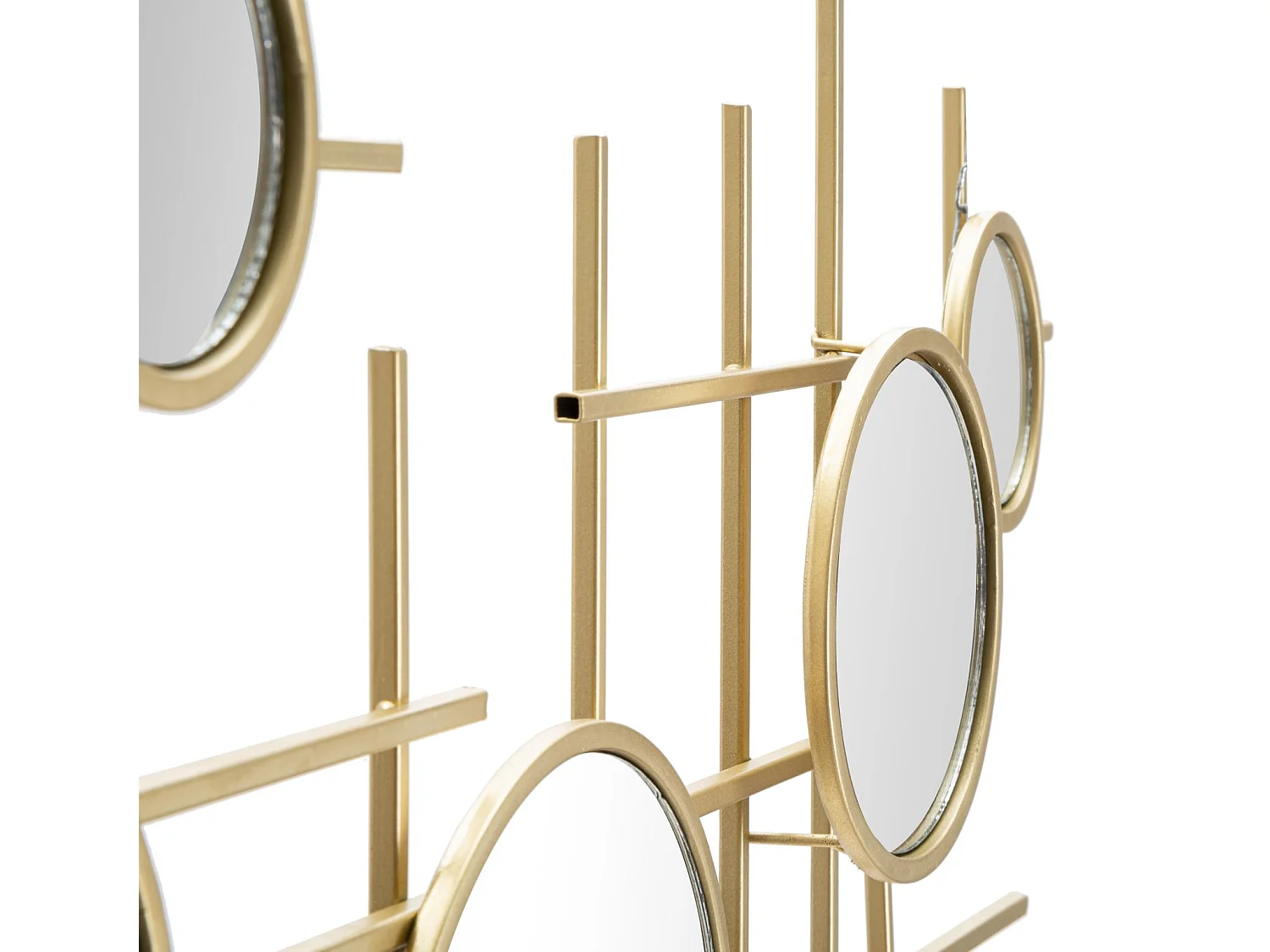 Miroir Mural Composition Déco "Gloxy" 117cm Or