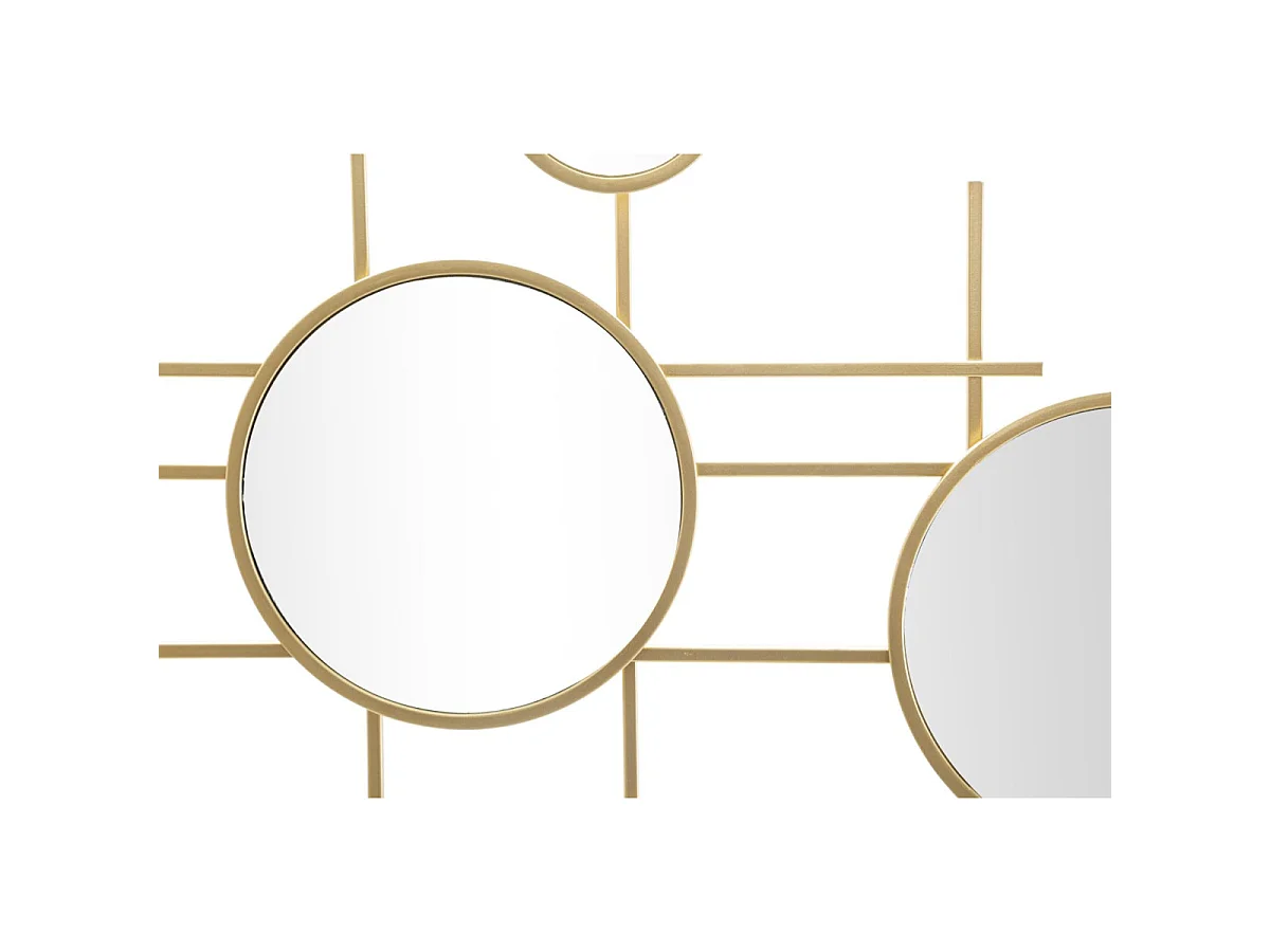 Miroir Mural Composition Déco "Gloxy" 117cm Or