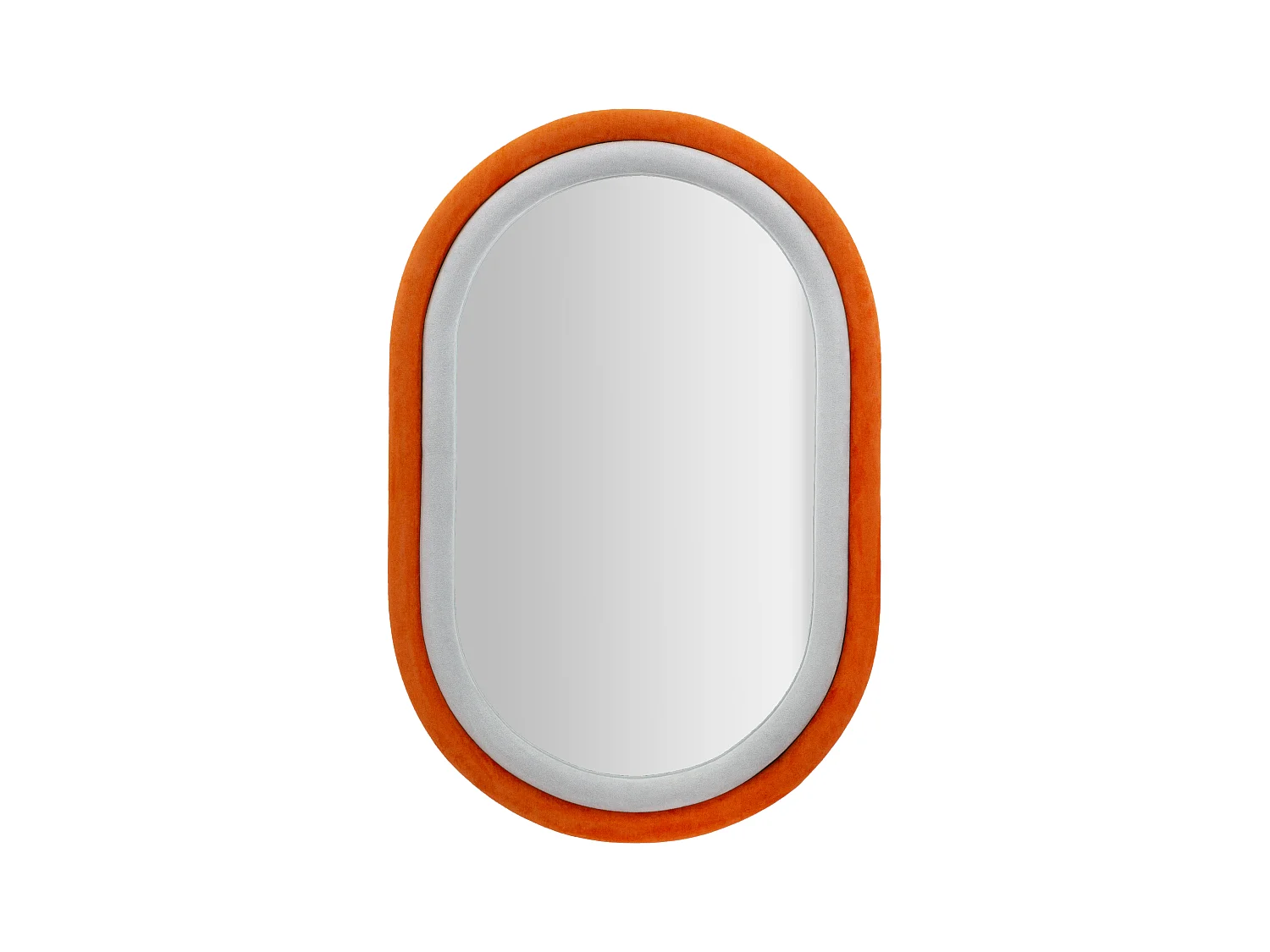 Miroir Mural en Velours "Anthony" 90cm Gris & Orange
