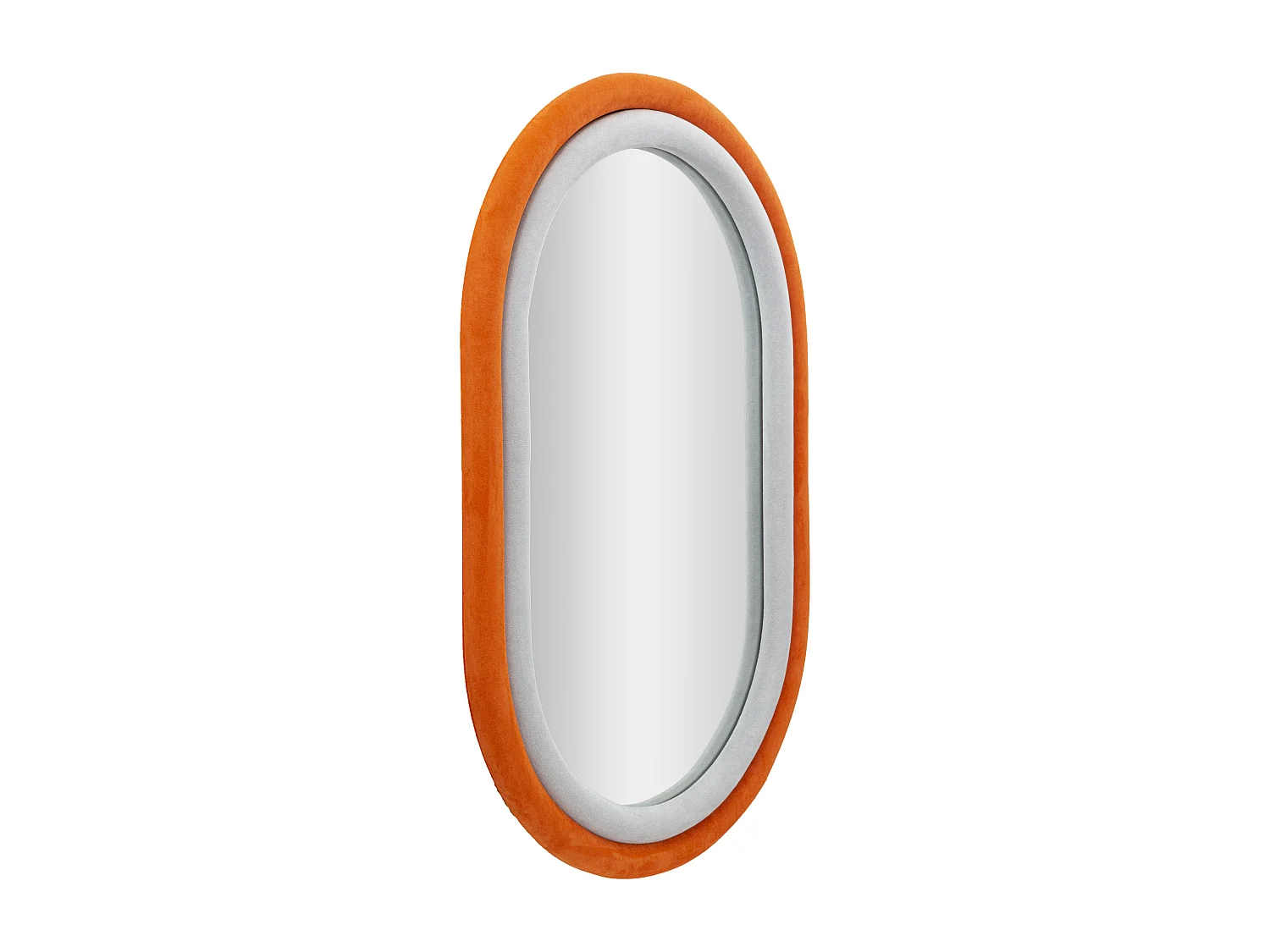Miroir Mural en Velours "Anthony" 90cm Gris & Orange