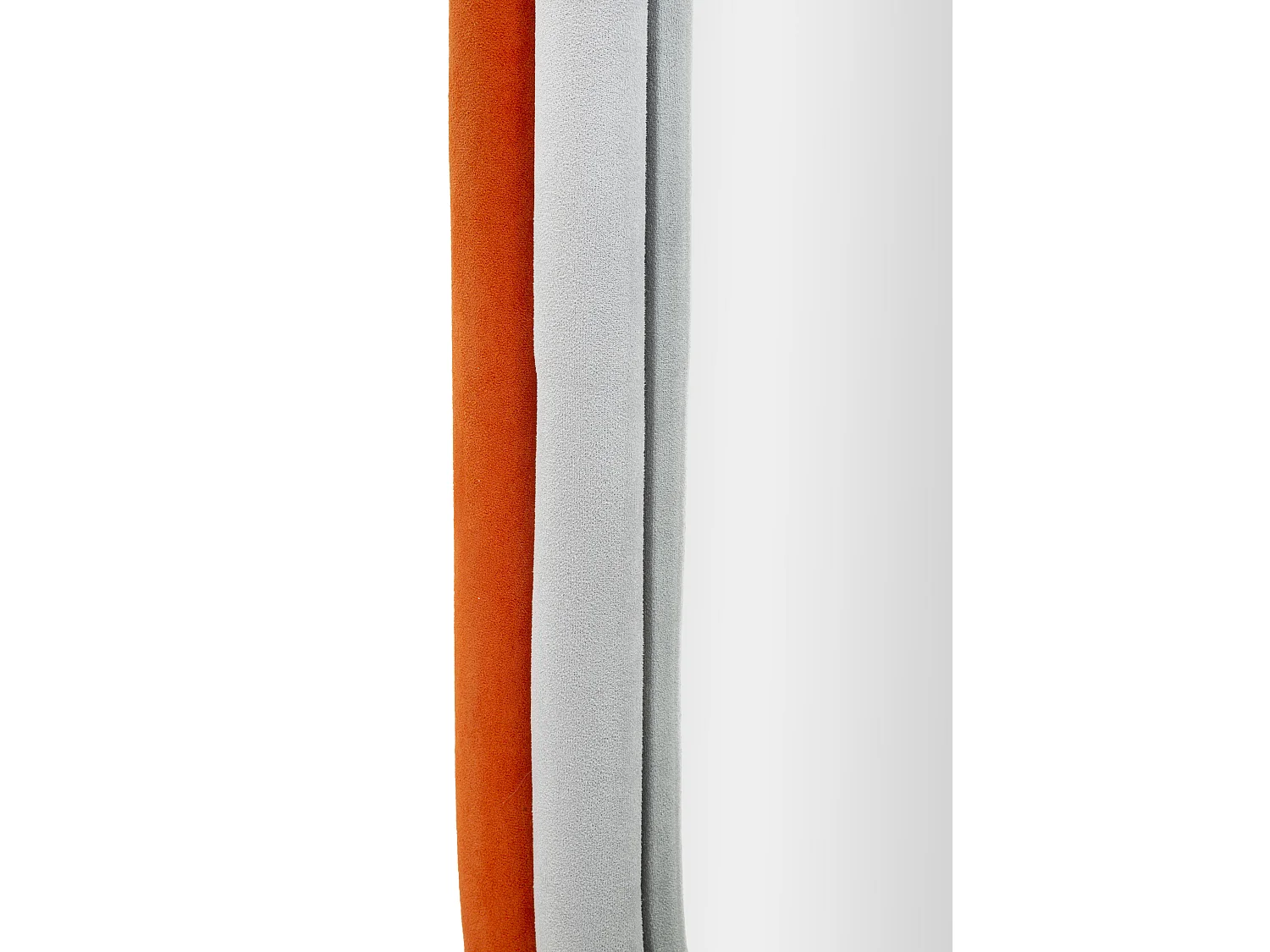 Miroir Mural en Velours "Anthony" 90cm Gris & Orange