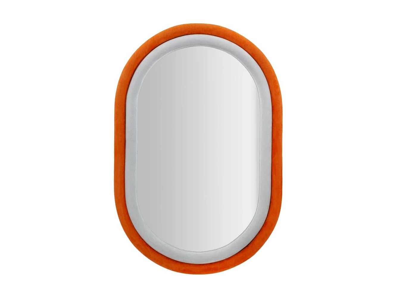 Miroir Mural en Velours "Anthony" 90cm Gris & Orange