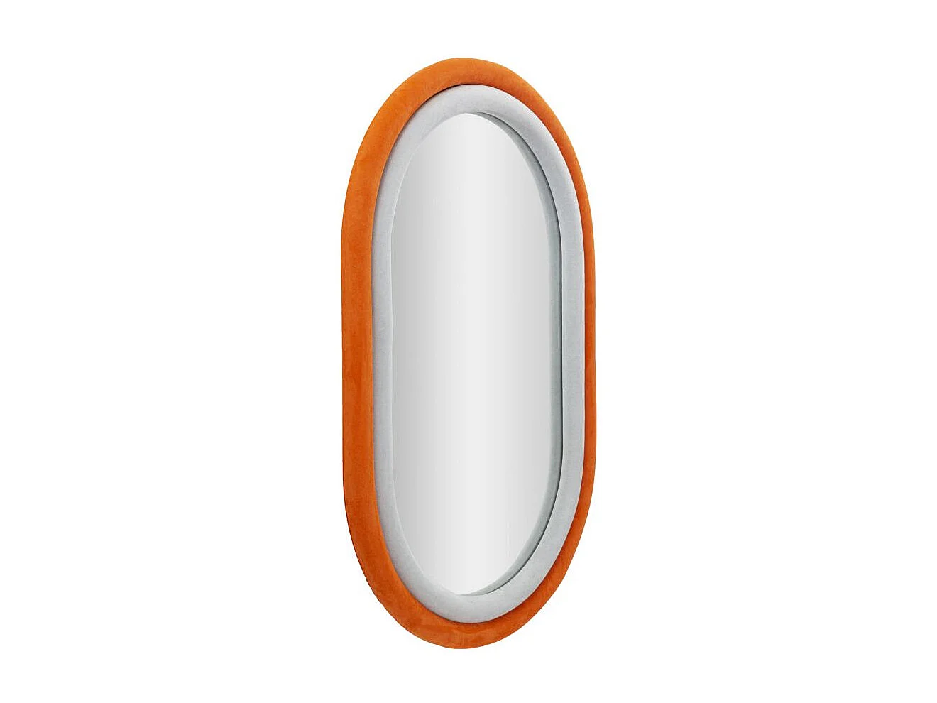 Miroir Mural en Velours "Anthony" 90cm Gris & Orange