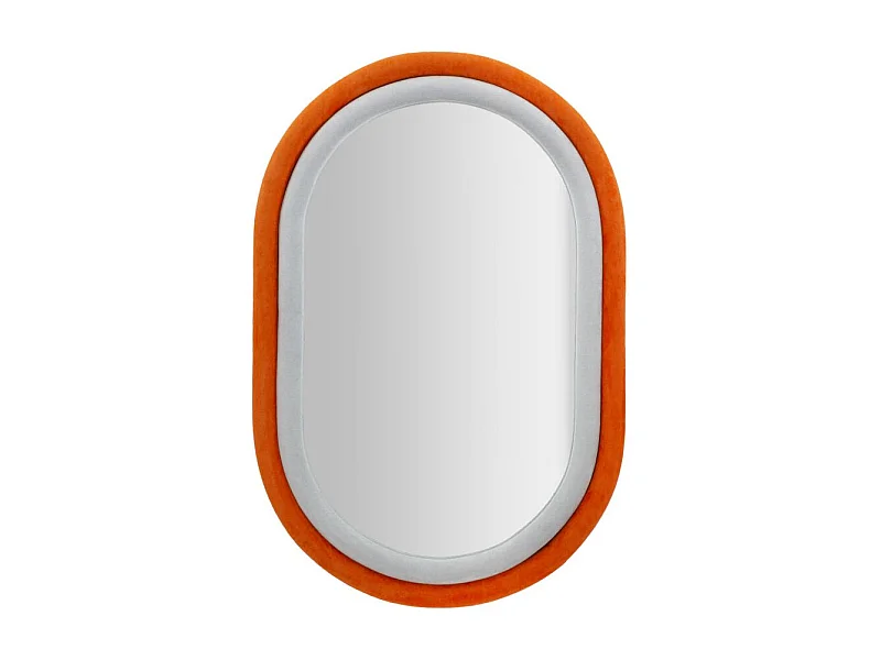 Miroir Mural en Velours "Anthony" 90cm Gris & Orange
