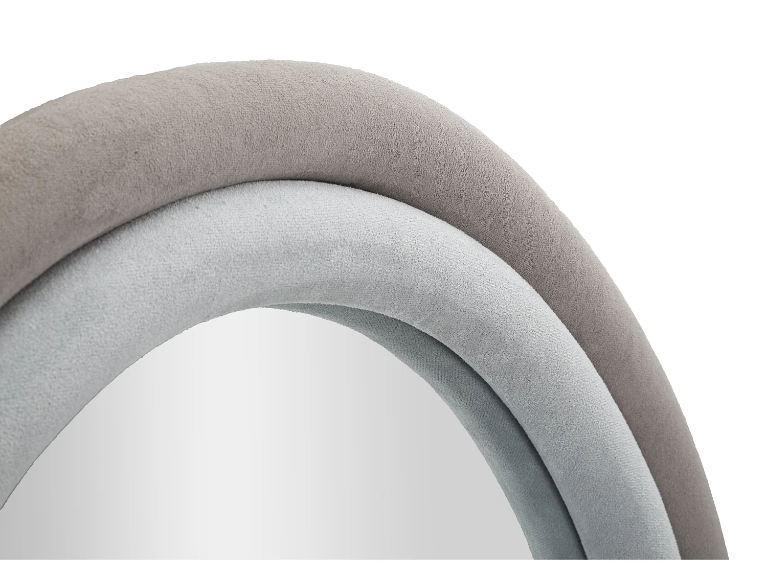 Specchio da parete in velluto grigio cm 60x4x90