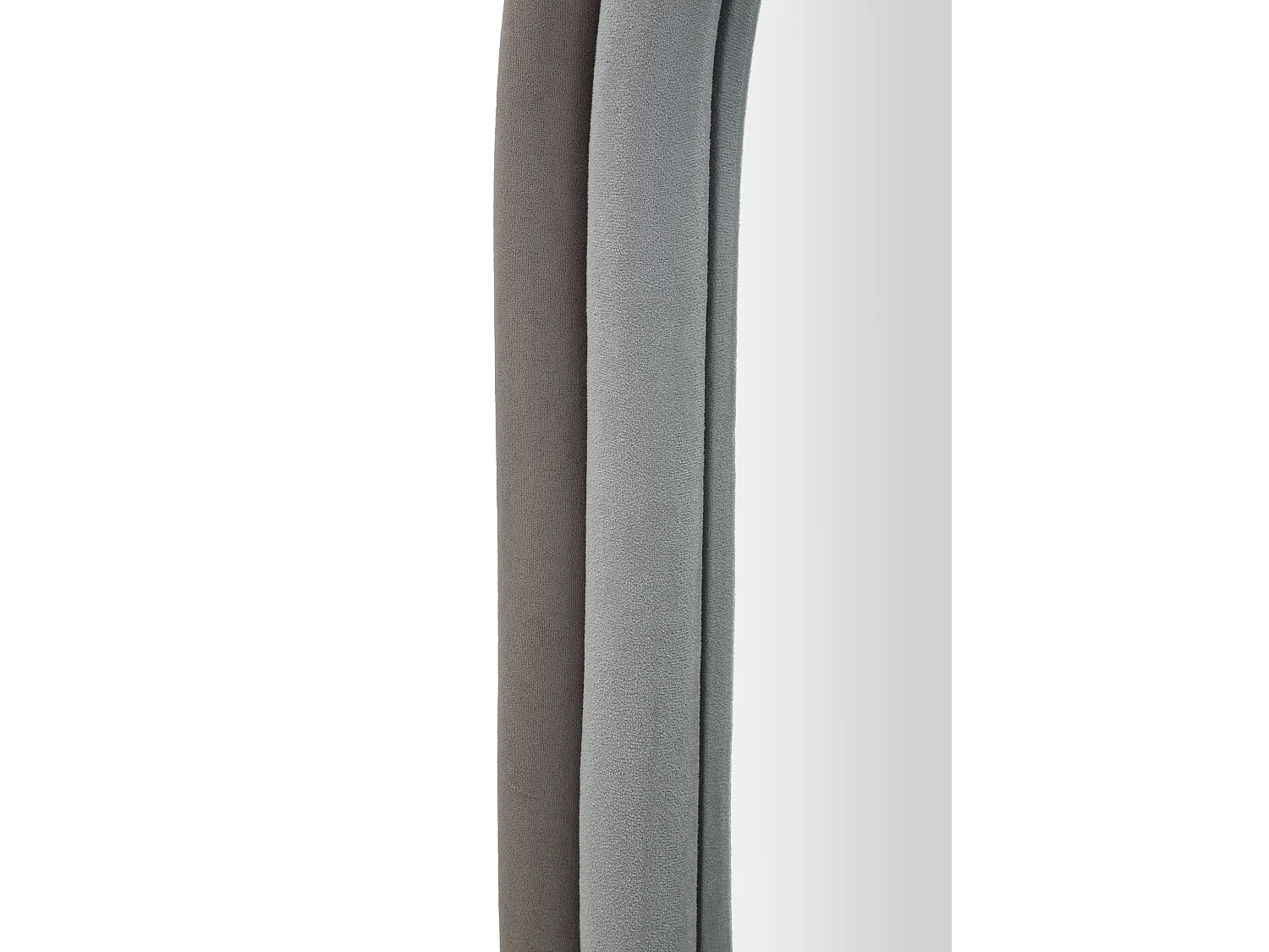 Specchio da parete in velluto grigio cm 60x4x90