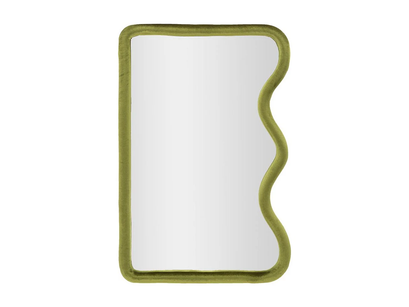 Groene fluwelen wandspiegel 60x4x90 cm