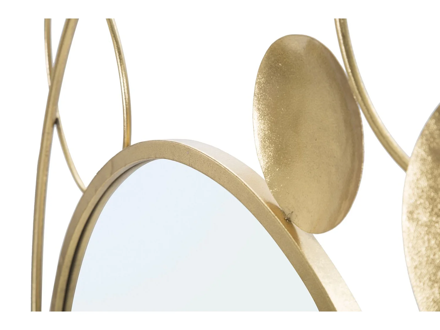 Specchio da parete con cerchi in metallo dorato cm 90x3x83