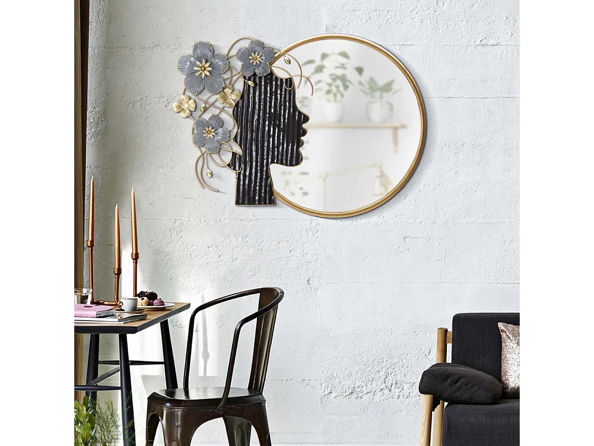 Miroir Mural Déco "Woman" 81cm Multicolore