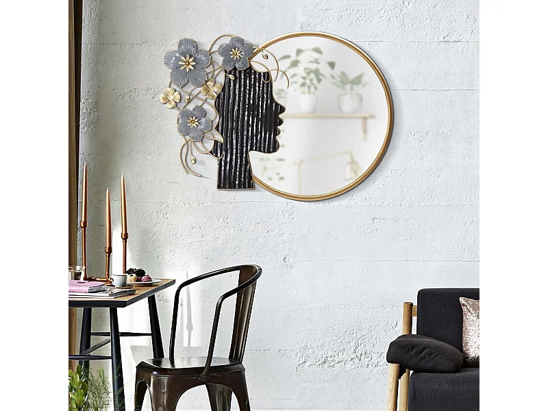 Miroir Mural Déco "Woman" 81cm Multicolore