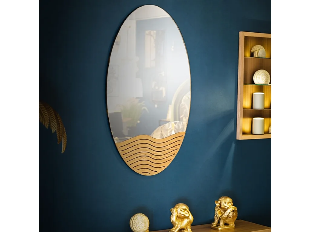 Lustro ścienne Lines, kolor wielokolorowy, płyta MDF, 50 x 1,5 x 80 cm, Mauro Ferretti