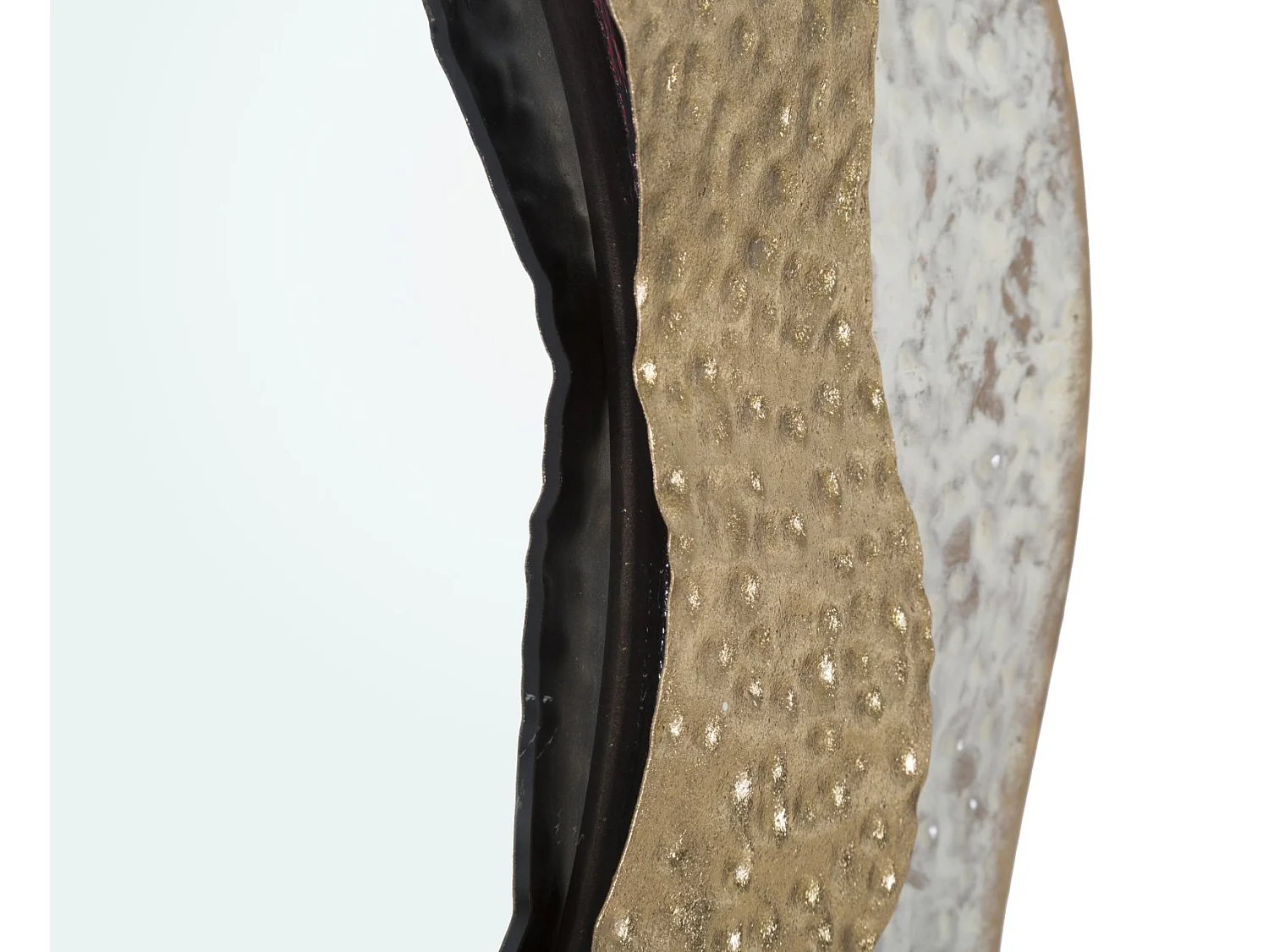 Miroir Mural Design "Shai" 54cm Crème & Or