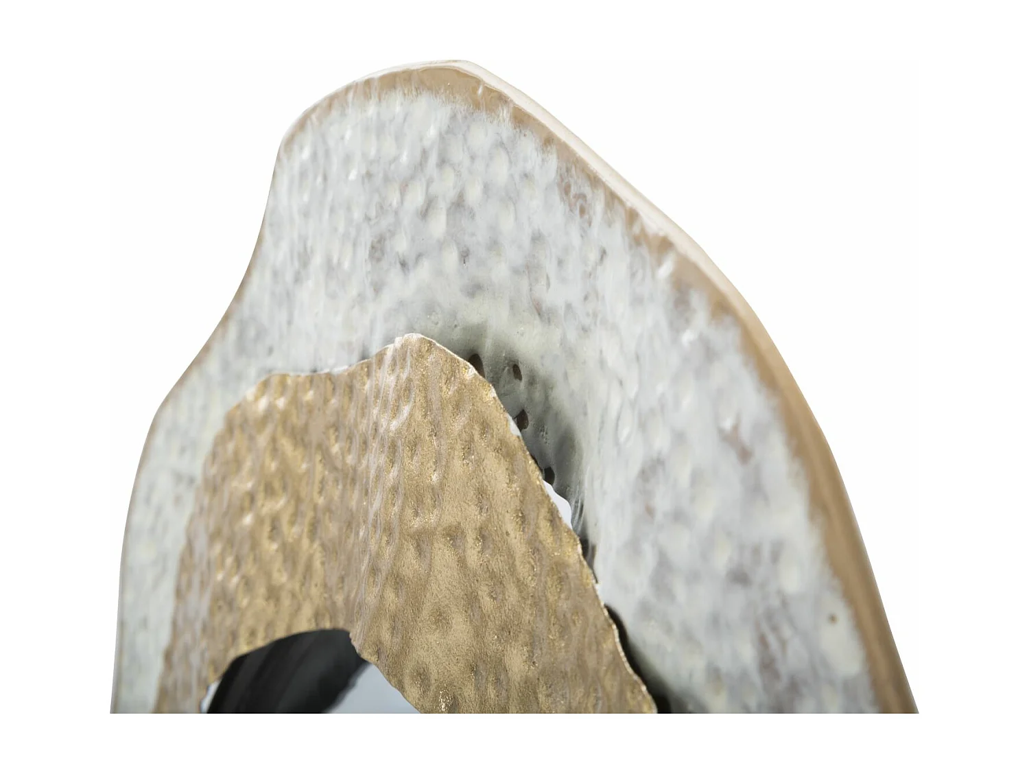 Miroir Mural Design "Shai" 54cm Crème & Or