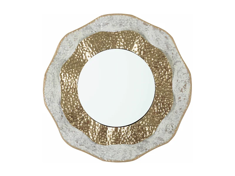 Ronde meerkleurige metalen wandspiegel Ø 54,5x4,5 cm