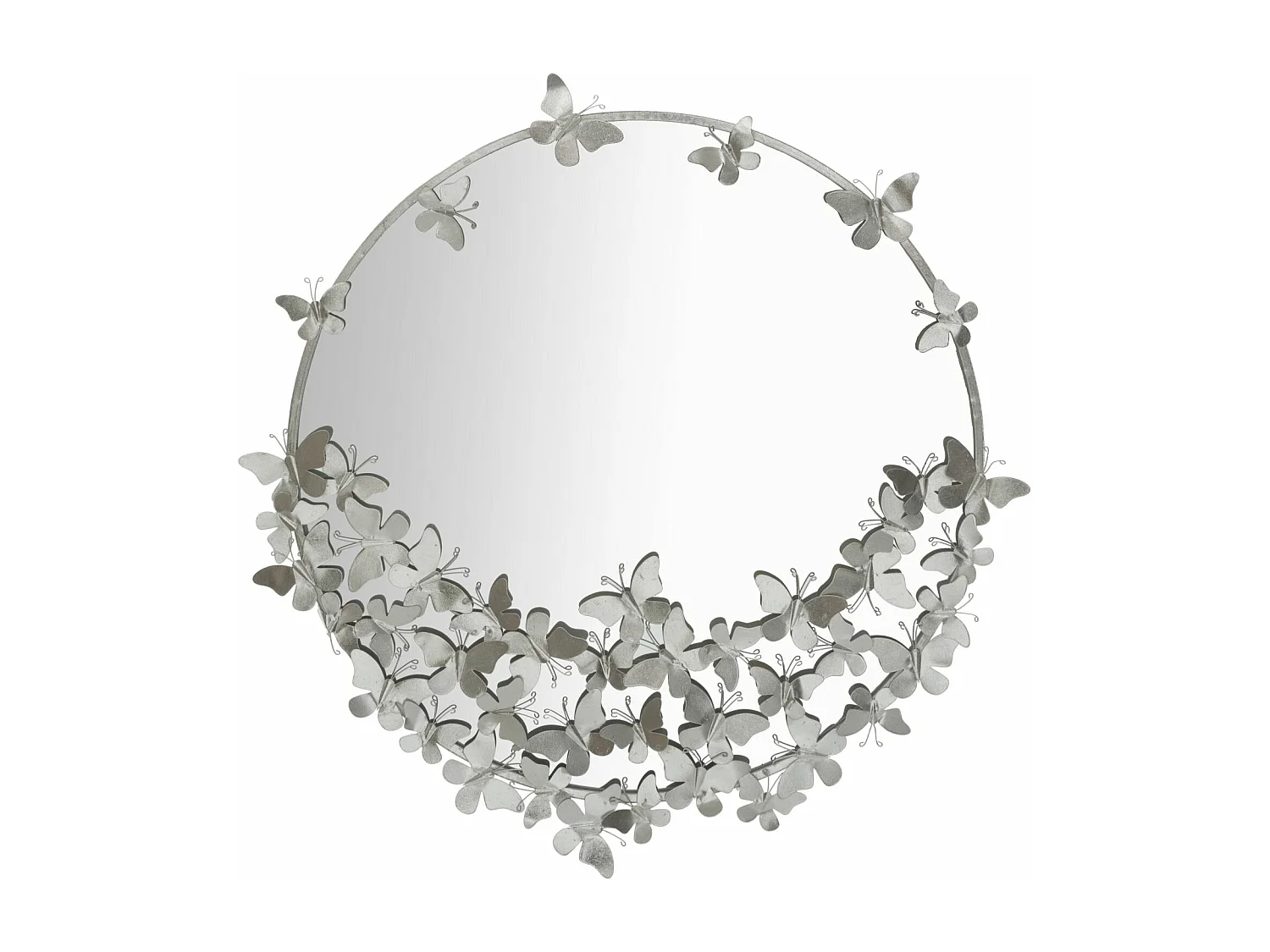 Miroir Mural Design "Butterfly" 94cm Argent