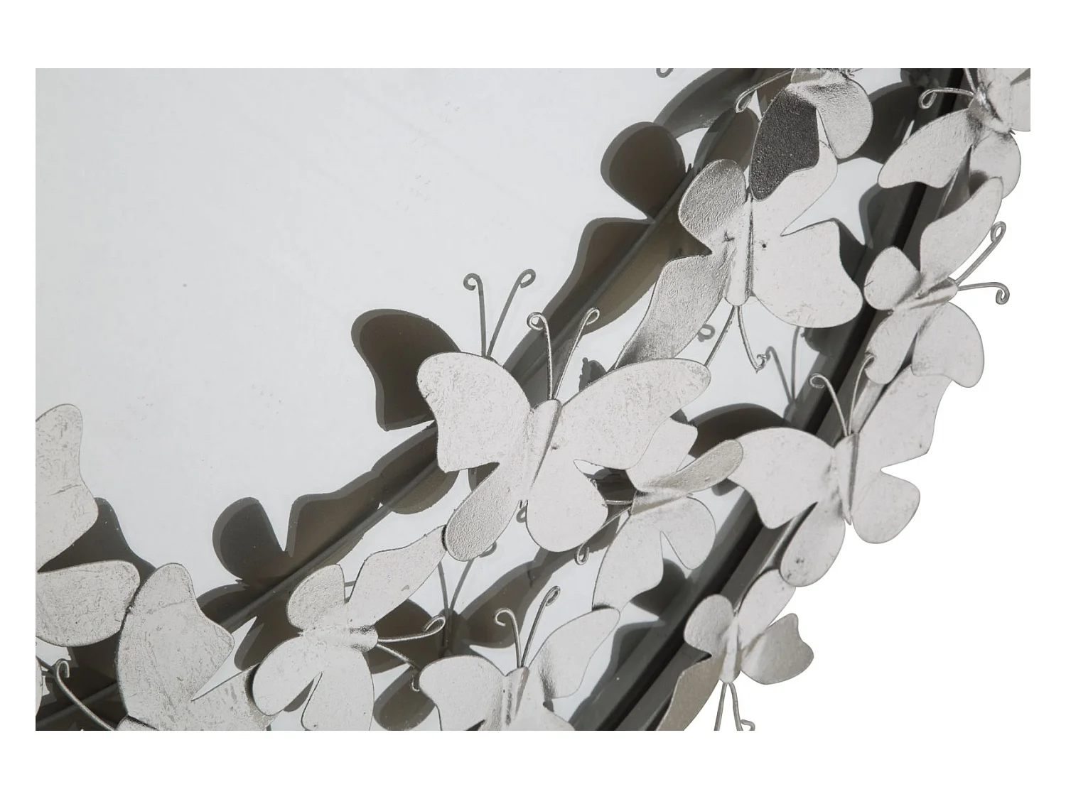 Miroir Mural Design "Butterfly" 94cm Argent