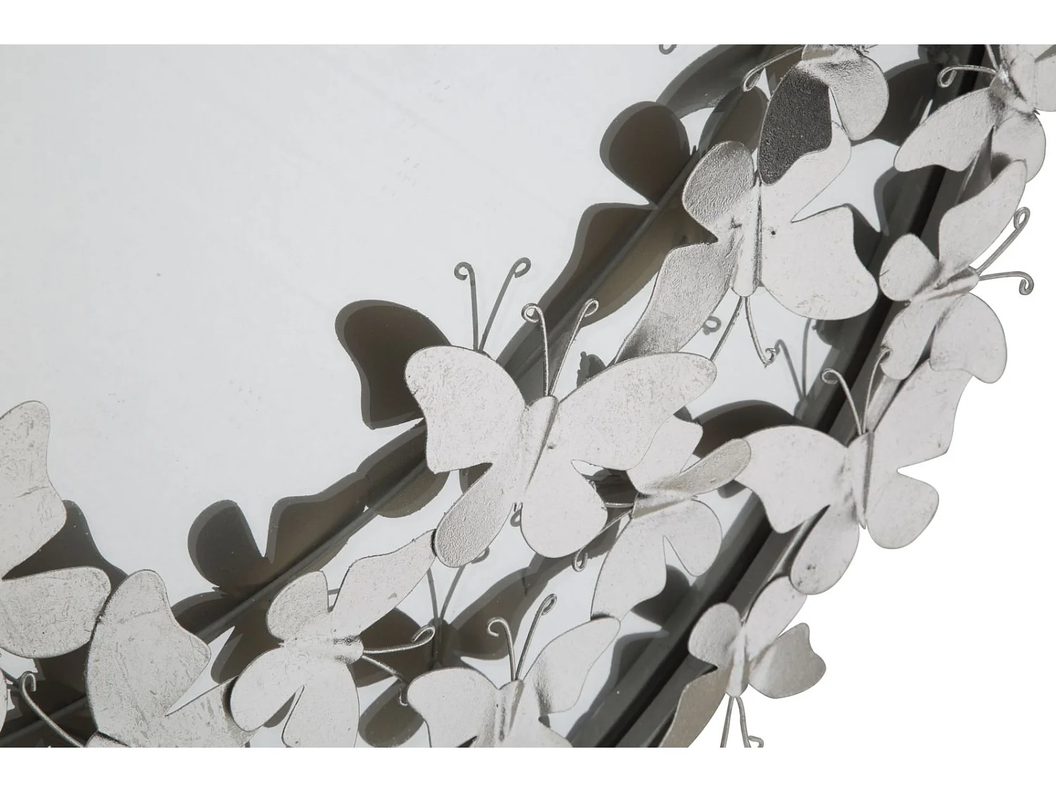 Miroir Mural Design "Butterfly" 94cm Argent
