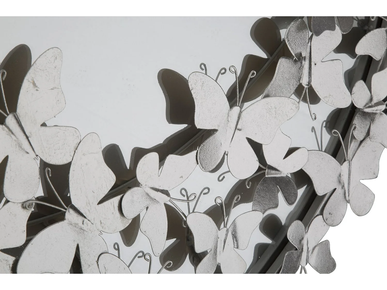 Miroir Mural Design "Butterfly" 94cm Argent