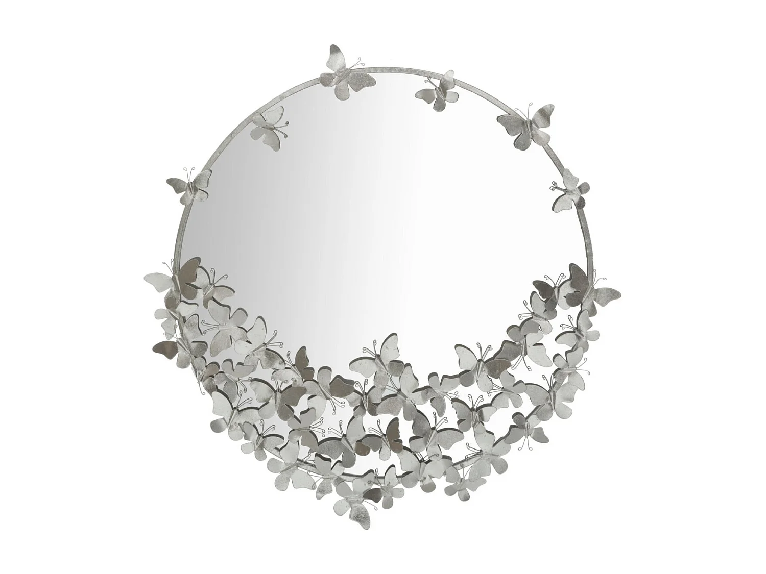 Miroir Mural Design "Butterfly" 94cm Argent
