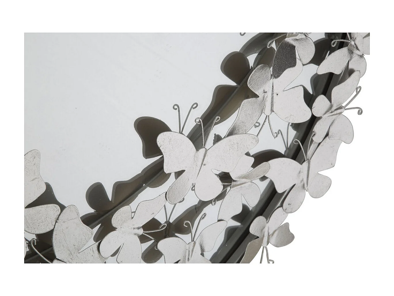 Miroir Mural Design "Butterfly" 94cm Argent