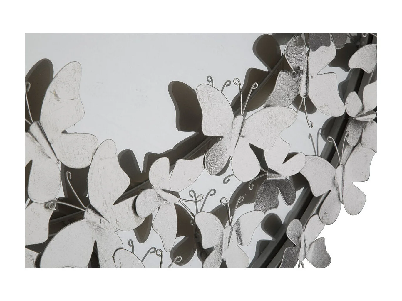 Miroir Mural Design "Butterfly" 94cm Argent