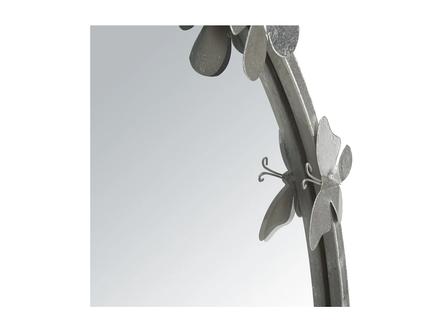 Miroir Mural Design "Butterfly" 94cm Argent