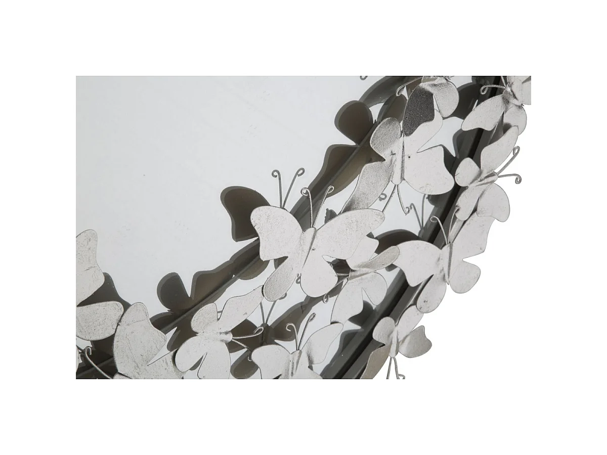 Miroir Mural Design "Butterfly" 94cm Argent