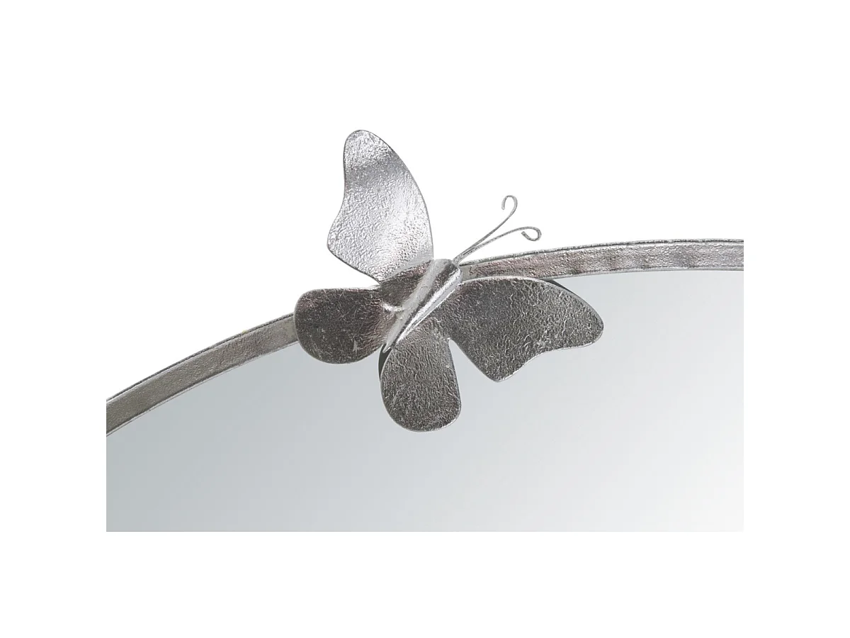Miroir Mural Design "Butterfly" 94cm Argent