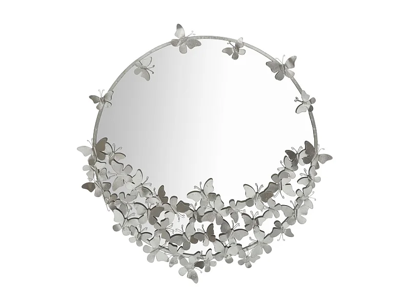 Miroir Mural Design "Butterfly" 94cm Argent