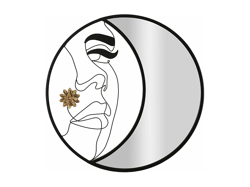 Miroir Mural Design "Melly" 80cm Noir