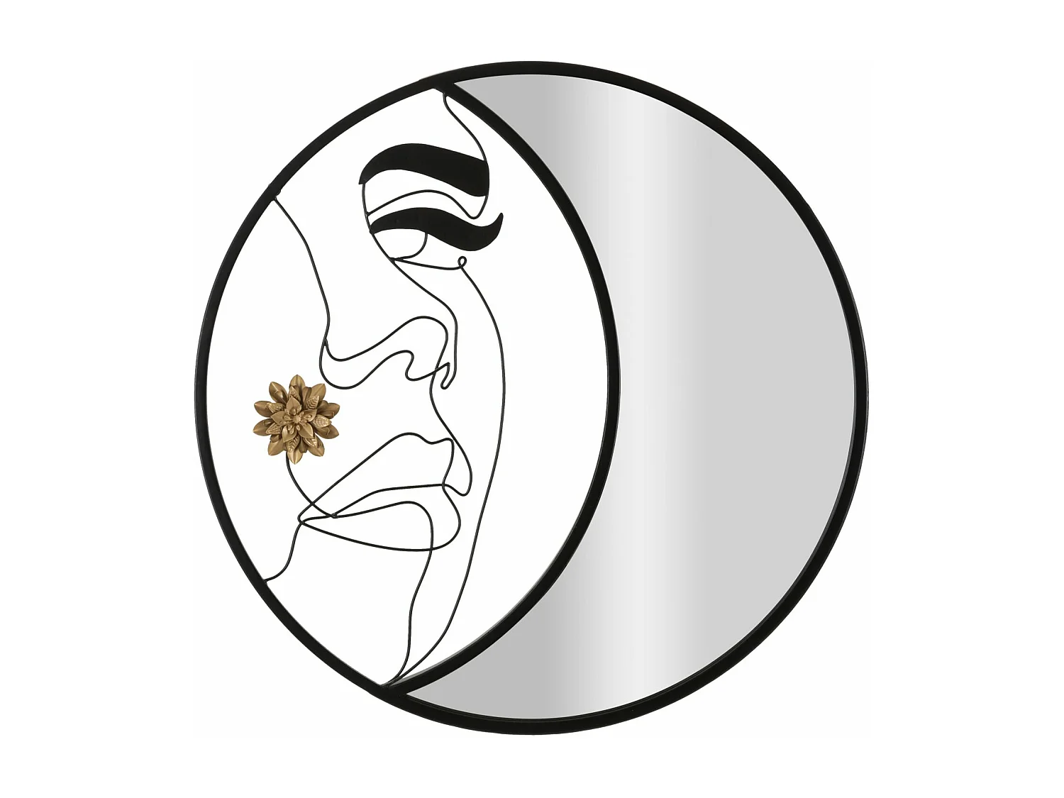 Miroir Mural Design "Melly" 80cm Noir