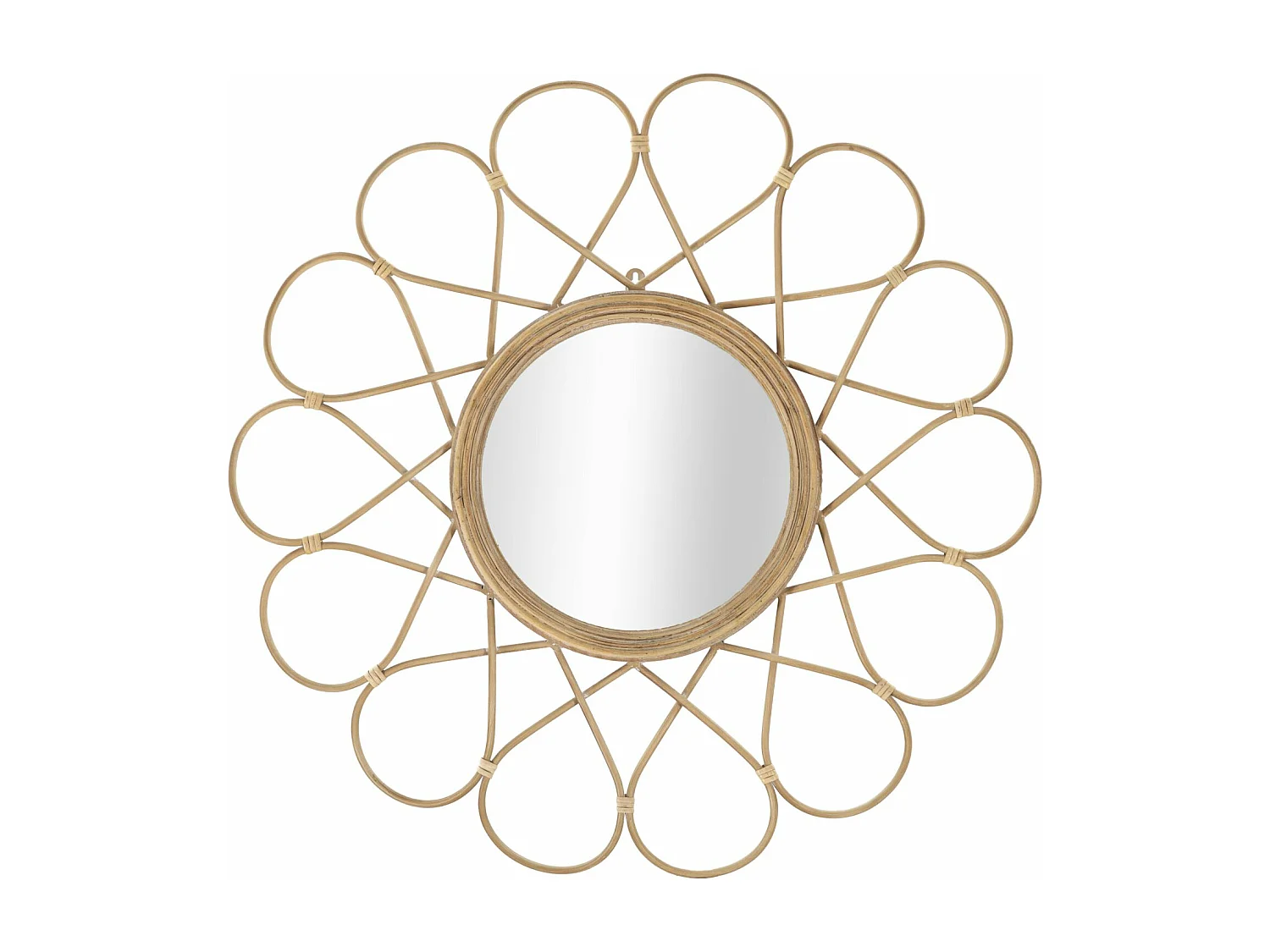 Miroir Mural Déco "Almeria" 65cm Naturel