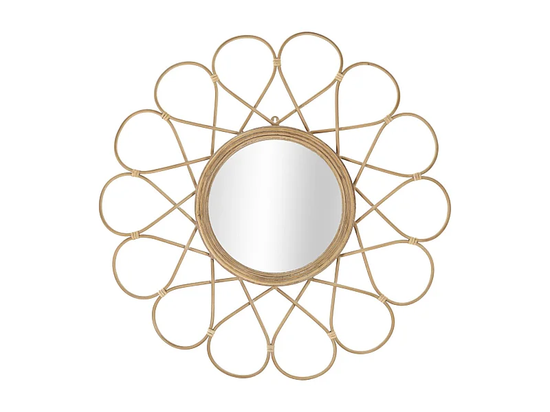 Miroir Mural Déco "Almeria" 65cm Naturel