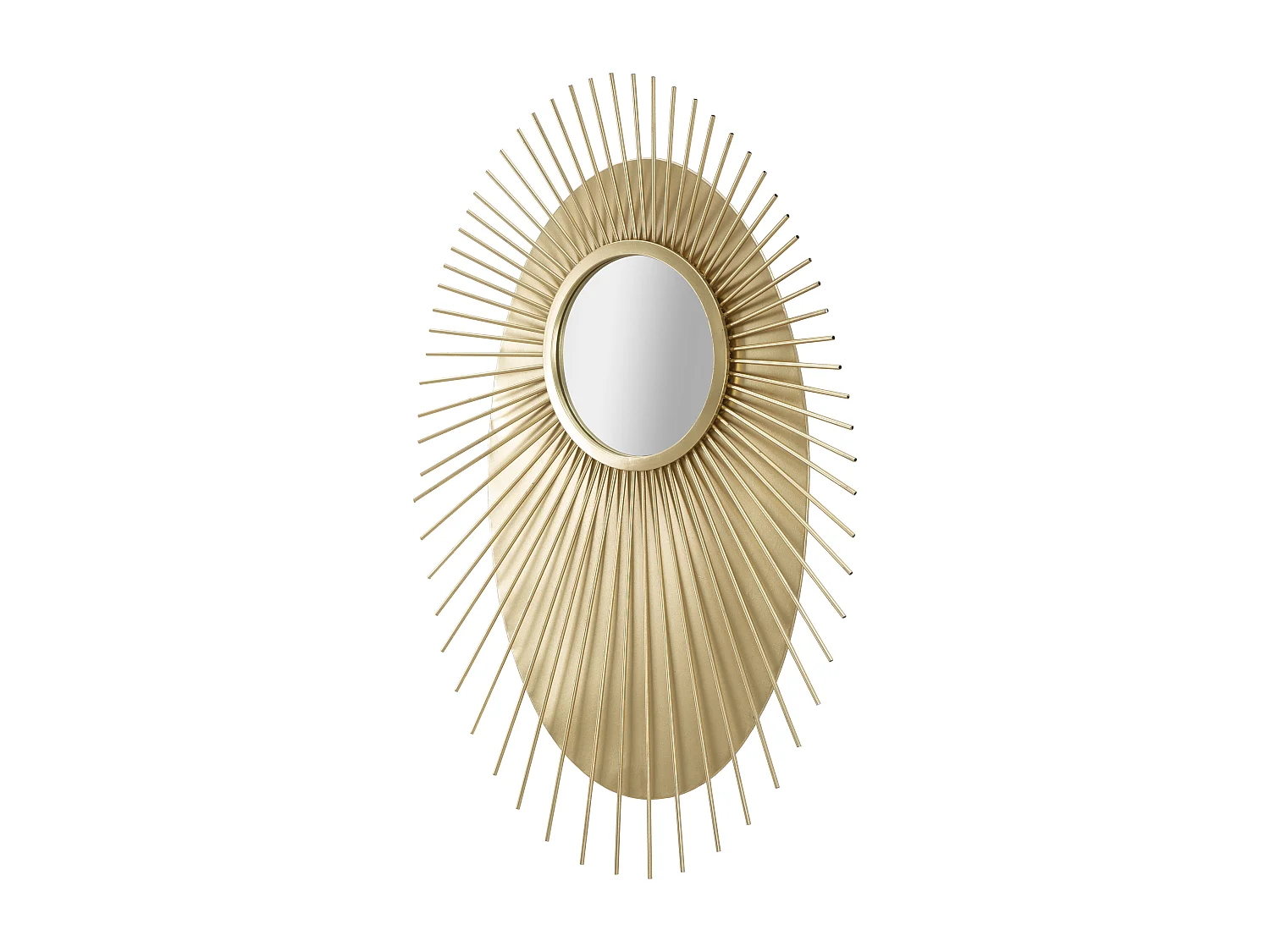 Specchio da parete ovale geometrico in metallo dorato cm 75x8x110,5