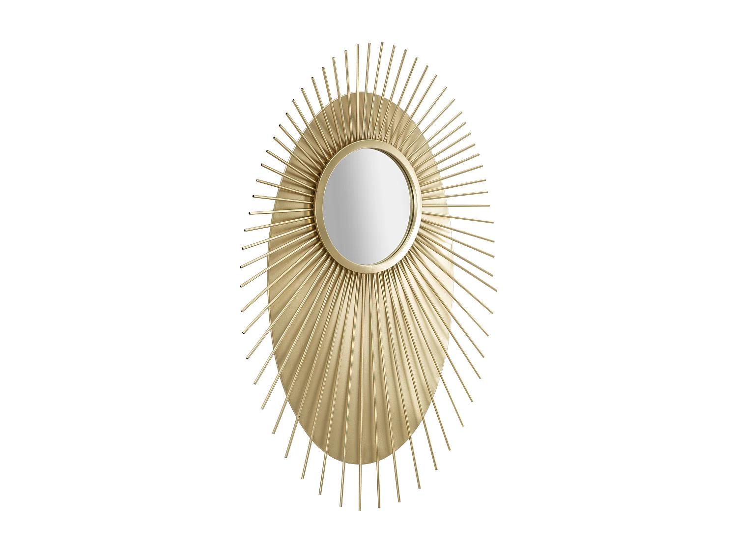 Miroir mural ovale géométrique en métal doré 75x8x110,5 cm