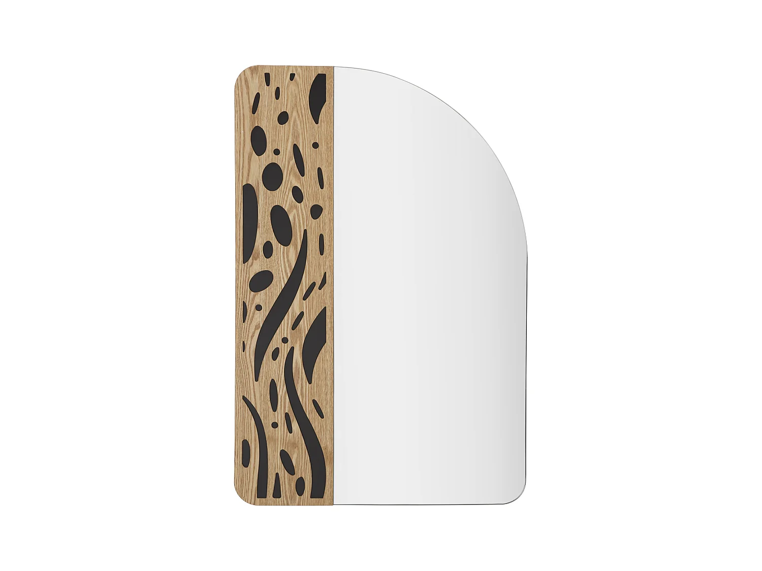 Miroir Mural terry 60x1x90 cm avec Décorations en Bois aux Formes Arrondies et Douces