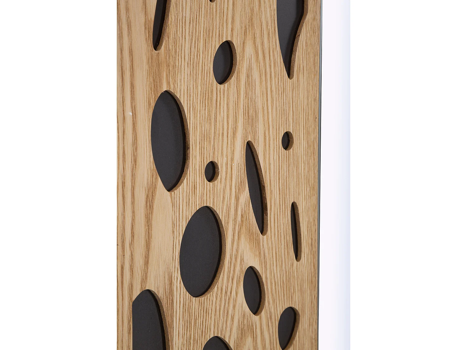 Specchio da parete in legno marrone e nero cm 60x1x90