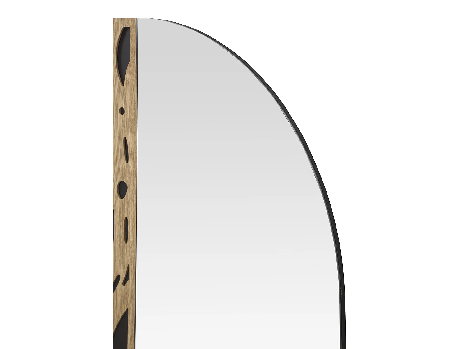 Specchio da parete in legno marrone e nero cm 60x1x90