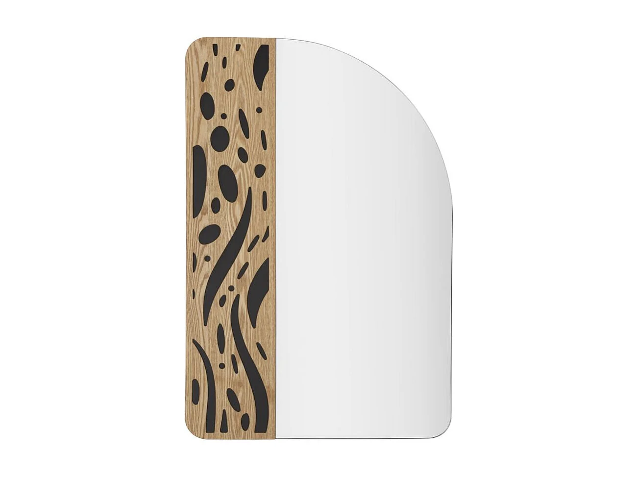 Miroir Mural Déco "Terry" 90cm Naturel & Noir