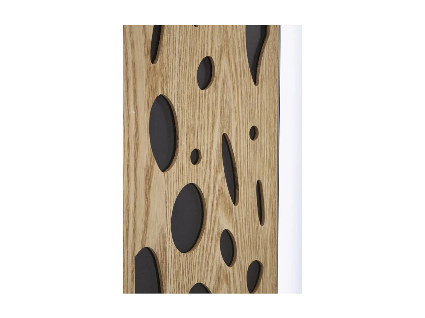 Miroir Mural Déco "Terry" 90cm Naturel & Noir