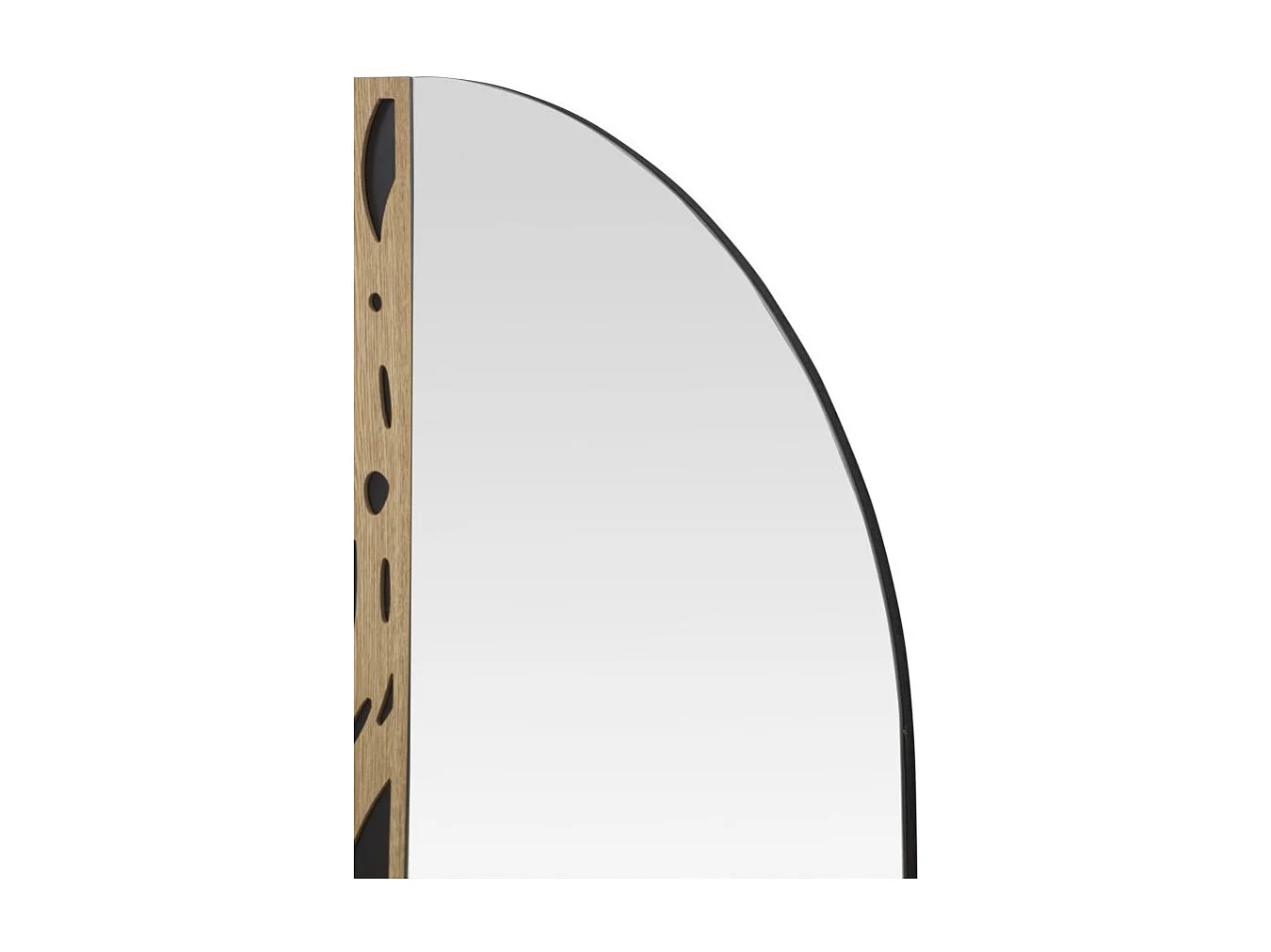 Miroir Mural Déco "Terry" 90cm Naturel & Noir