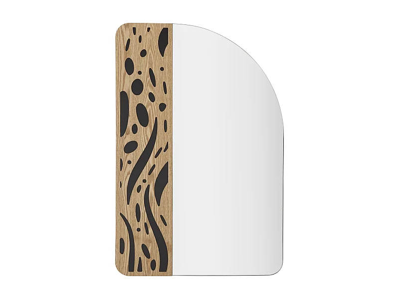 Miroir Mural Déco "Terry" 90cm Naturel & Noir