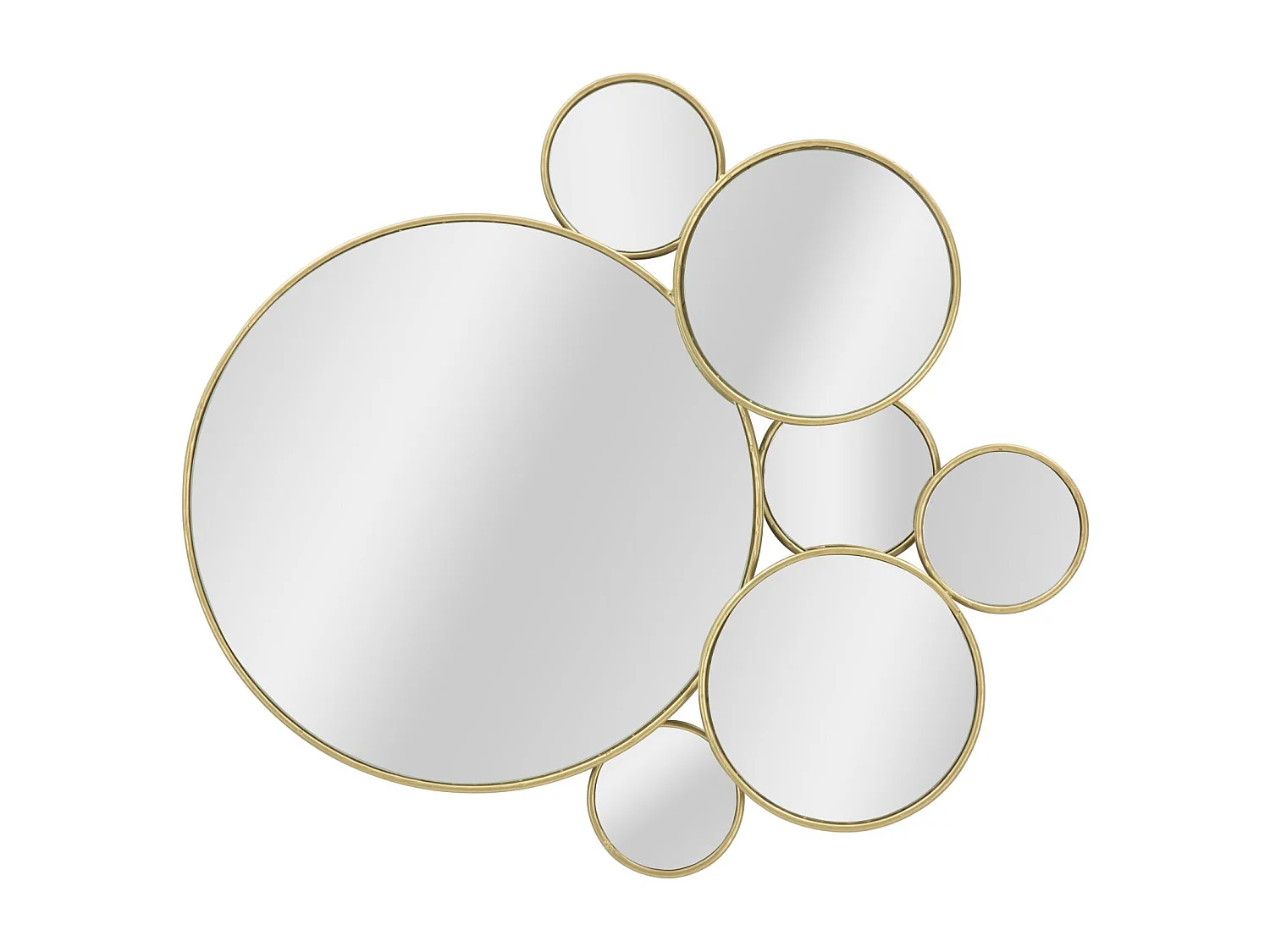 Specchio da parete geometrico in metallo dorato cm 81x7,5x73